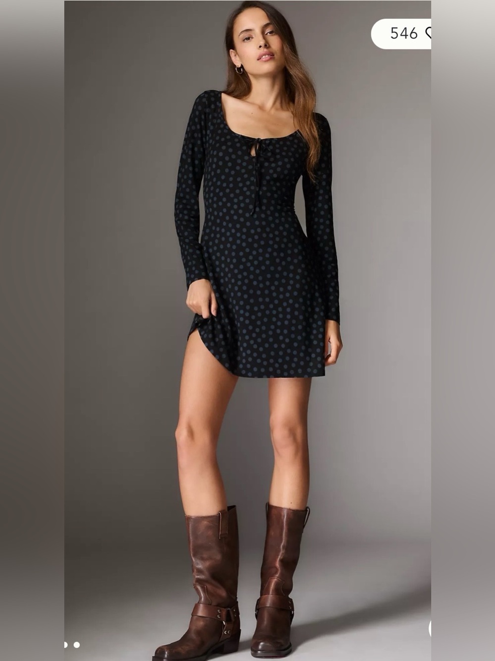 NWT Reformation Maisie Long-Sleeve Knit Mini Dress L